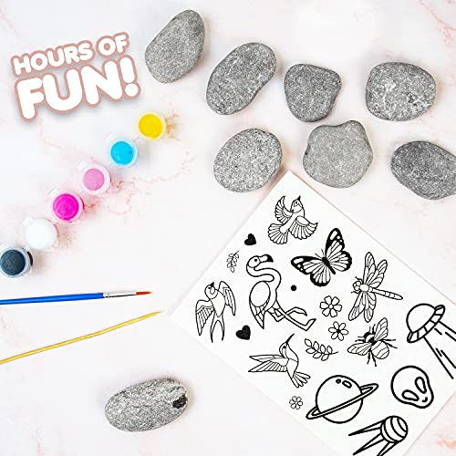 KreativeKraft Piedras Para Pintar, Manualidades Niños Con Pintura Que Brilla En La Oscuridad, Juguetes Creativos Para Niños