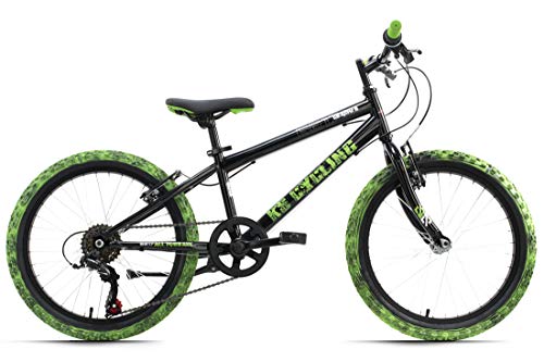 KS Cycling Crusher Bicicleta Infantil, Altura, Color Negro y Verde, Niños, 20 Zoll, 28 cm