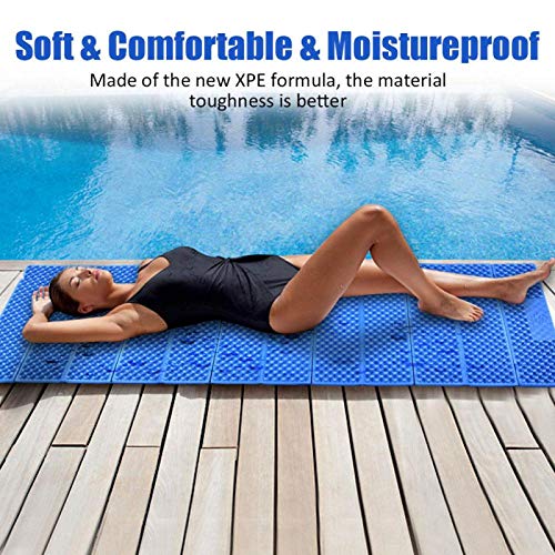 Kuuleyn Colchoneta de Espuma Plegable, colchoneta de Espuma para Acampar para Exteriores Colchoneta de Playa Plegable Colchoneta para Dormir Colchón Impermeable Adecuado para Deportes(Azul)