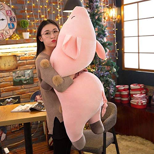 KXCAQ 40-100cm Cerdo Gigante Durmiente de Peluche Juguetes Suaves Chico Lindo Cerdo Creativo Animal muñeco de Peluche bebé Lindo Juguete niñas Regalo de cumpleaños 100CM