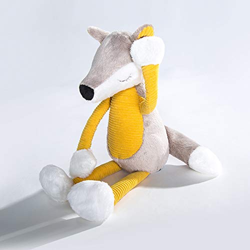 LAARNT Juguetes De Peluche Zorro Amarillo Suave Y Confortable Almohada para Dormir Cojines De Sofá Juguetes De Moda Decoración única 30CM