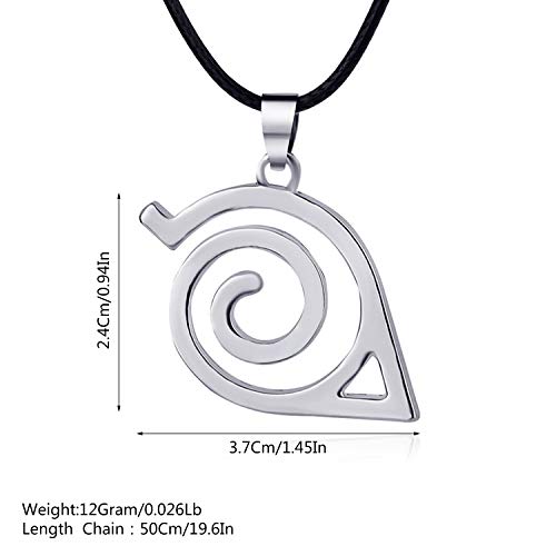 Lackingone Collar Colgante de Naruto Konoha para Cosplay