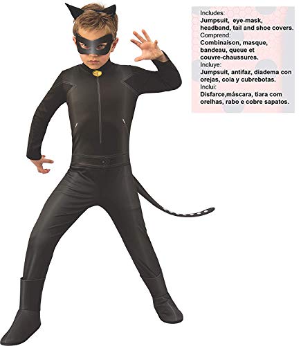 Ladybug - Disfraz de Cat Noir para niños, talla 9-10 años (Rubie'S 640904-XL)