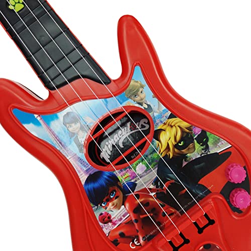 Ladybug- Miraculous: Tales of Ladybug & Cat Noir Zag Micro y Guitarra, 34 x 18 x 72 cm (Claudio Reig 2675)