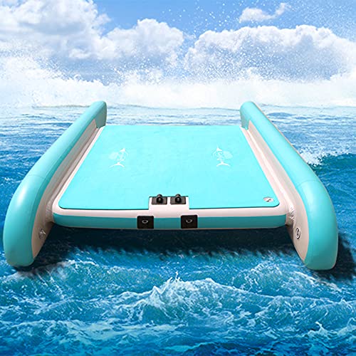 LANHA 260/320CM Isla Hinchable Flotante, Portátil Colchoneta Hinchable Plataforma Inflable de balsa No Requiere ensamblaje Muelle Flotante Cubierta de natación Inflable para 4-5 Personas