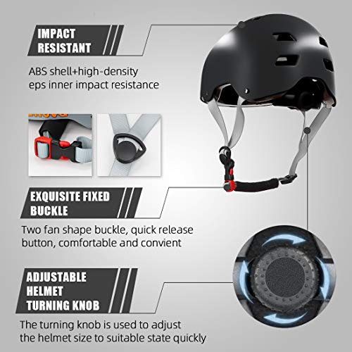 LANOVAGEAR Casco Skate,Casco Bicicleta con CE Certifiacdo,Unisex Adultos Jovenes Ninos Casco Patinete para Ciclismo Skate Patinaje Skateboard