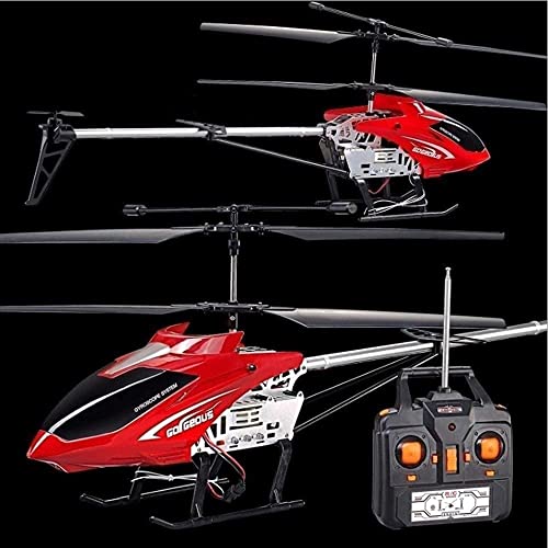 Large Alloy Wireless 2.4Ghz Gyro Remote Control Aircraft 3.5 Channel RC Fall-Resistant Helicopter LED Outdoor Helicopter Boy Toy Aircraft for Children and Adults Gift (1 Battery)