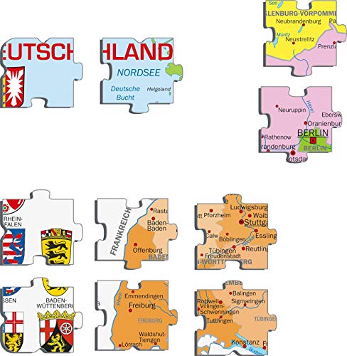 Larsen A11 Mapa Político de Alemania, edición en Alemán, Puzzle de Marco con 70 Piezas