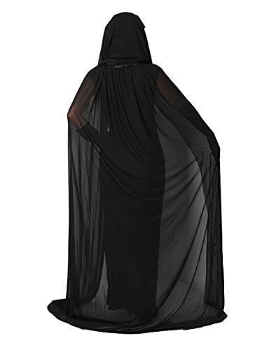 LATH.PIN Disfraz de vampiro de bruja con sombrero para mujer, vestido de cosplay, carnaval, manga larga, color negro, Negro , L