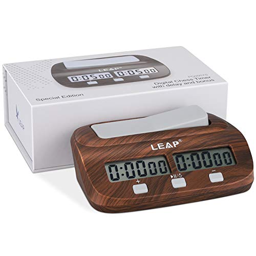 LEAP Reloj de Ajedrez Electrónico, Digital Multifuncional Pantalla Reloj de Ajedrez Profesional, Chess Ajedrez para Niños Temporizador Electrónica Junta Juego Ajedrez Competición