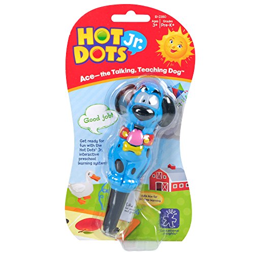 Learning Resources- Bolígrafo Interactivo Hot Dots Que Habla y te enseña-Ace, The Talking Teaching Dog, Color (EI-2350)