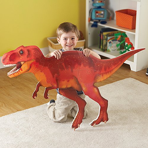 Learning Resources- Puzle Jumbo de Dinosaurio para Montar en el Suelo tiranosaurio Rex, Color (LER2389)