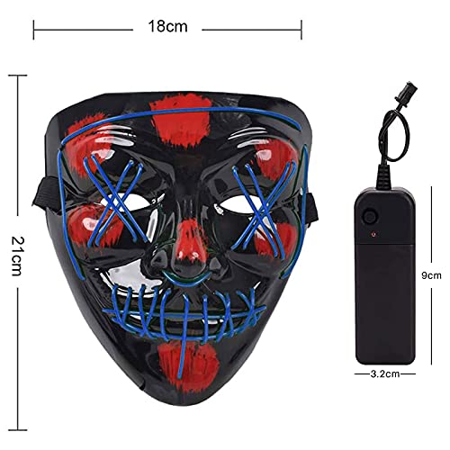 LED Máscaras Halloween, Purge Mask para Carnaval, Led Mascaras 3 Modos de Lluminación, Adultos LED Mask para Fiestas de Disfraces, Navidad, Carnavales, Cosplay