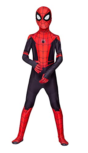 Leezeshaw Disfraz de araña de superhéroe, unisex, para adultos, lycra y lycra Zentai Spider Verse Miles Morales, mono de Halloween Cosplay