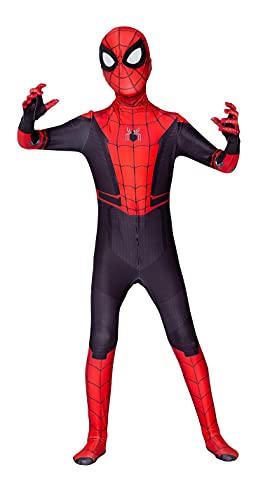 Leezeshaw Disfraz de araña de superhéroe, unisex, para adultos, lycra y lycra Zentai Spider Verse Miles Morales, mono de Halloween Cosplay