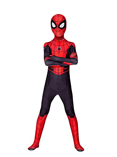 Leezeshaw Disfraz de araña de superhéroe, unisex, para adultos, lycra y lycra Zentai Spider Verse Miles Morales, mono de Halloween Cosplay