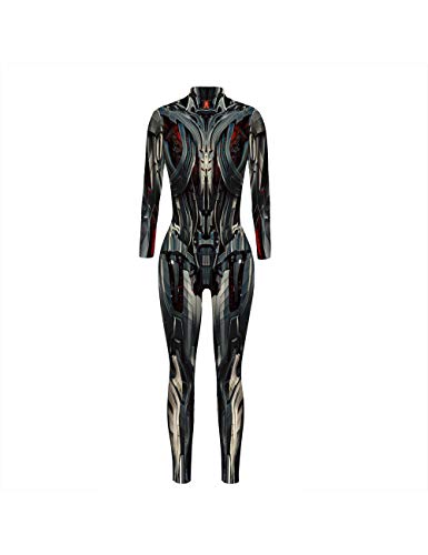 Leezeshaw Disfraz de Ultron para mujer, disfraz de Halloween 3D de Los Vengadores Ultron de lycra Unitard para mujer, S-XL