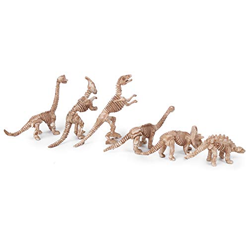 Leftwei Modelo de Esqueleto de Dinosaurio, Figuras educativas de Dinosaurios de Juguete de 6 Piezas para exposición de Historias(Retro Color)