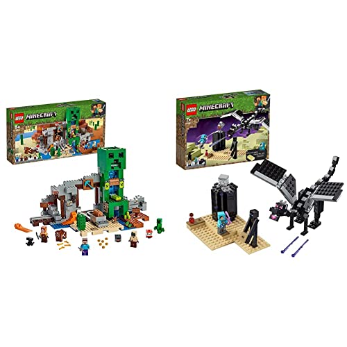 LEGO 21155 Minecraft La Mina del Creeper, Juguete de Construcción +  21151 Minecraft La Batalla en el End Juguete de Construcción con Dragón Ender y Mini Figura de Enderman