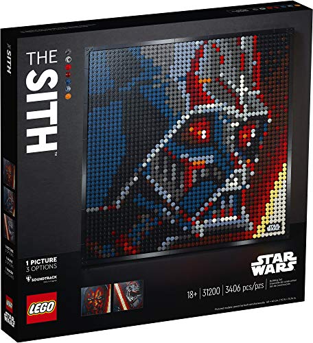 LEGO Art Star Wars El Sith 31200 Creative Sith Lord Kit de construcción, una pieza elegante para adultos que aman los proyectos de arte mental o los señores oscuros del Sith, nuevo 2020 (3406 piezas)