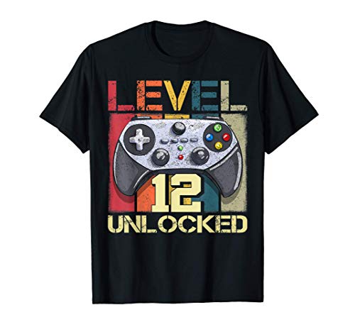 Level 12 Unlocked Vintage 12. cumpleaños Jugador 12 años Camiseta