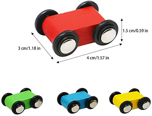 Lewo 12 Piezas Coches de Juguetes Circuito de Coches Madera Autos Juguetes de Pista de Madera Juegos de Coches Rampa de Coche Juguetes de Madera para Niños Pequeños Bebé