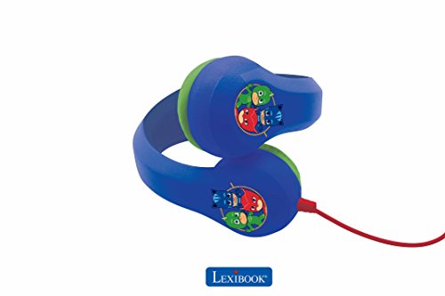 LEXIBOOK-Pijamasks-Auriculares Irrompibles, Cascos Audio, a Partir de 3 años HP018PJM, Color Azul, 18.5 x 18.5 x 7 cm