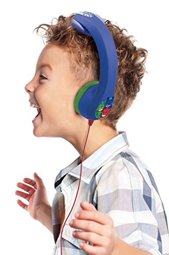 LEXIBOOK-Pijamasks-Auriculares Irrompibles, Cascos Audio, a Partir de 3 años HP018PJM, Color Azul, 18.5 x 18.5 x 7 cm