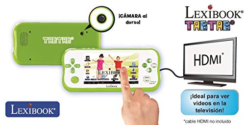 LEXIBOOK Tabtab Tablet Consola De Videojugos 5'', Camara Fotos Integrada, WiFi, Android, Contenido Educativo, Control Parental, Batería Recargable, Blanco Verde Mfc045Es