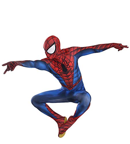 LGYCB Partes del Tema del Hombre araña de Cosplay del Traje de superhéroe Body película de rol Patrón Spider Mono Bodies Navidad Escenario de Funcionamiento Siameses Ropa,Spiderman-Kids S(115~125cm)