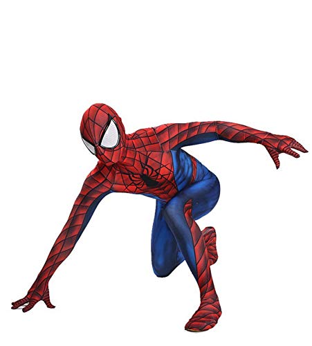 LGYCB Partes del Tema del Hombre araña de Cosplay del Traje de superhéroe Body película de rol Patrón Spider Mono Bodies Navidad Escenario de Funcionamiento Siameses Ropa,Spiderman-Kids S(115~125cm)