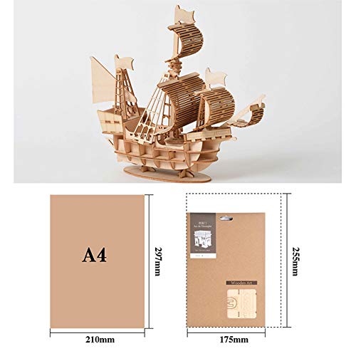 LICHENGTAI Kit de modelo de barco de vela 3D de madera, kit de montaje para construcción de velero, barco, tren de trenes, decoración del hogar, juguetes educativos regalo para niños y adultos