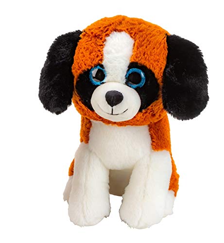 Lifestyle & More Peluche para Perro marrón / Blanco o Negro / Blanco con Ojos Grandes Peluche para Perro de 30 cm de Altura Aterciopelado Suave - to Love