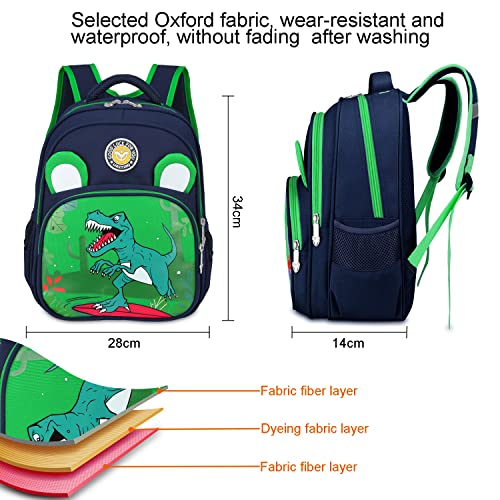 lilibaby Mochilas Infantiles, Mochila para Niños para Niños Pequeños/Niñas de 3-7 Años Infantil para Niños Primaria Pequeña Guardería Linda Mochila Preescolar Dinosaurios Mochila (Azul-S)