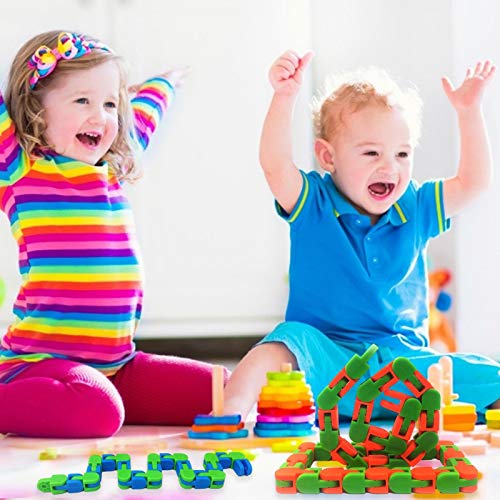 Links Wacky Tracks Snap and Click Toys, Finger Sensory Toys, Snake Puzzles para alivio del estrés, Twist and Shape ToysRandom Color