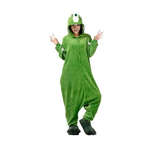 LINLIN Bodies Spiderman Pijama de Franela de Inicio Animal la Historieta Ropa Dormir una Sola Pieza Pijamas par Lindo de Manga Larga de los Hombres Mujeres Mono Ropa Dormir,Green- Adult L (169~178cm)