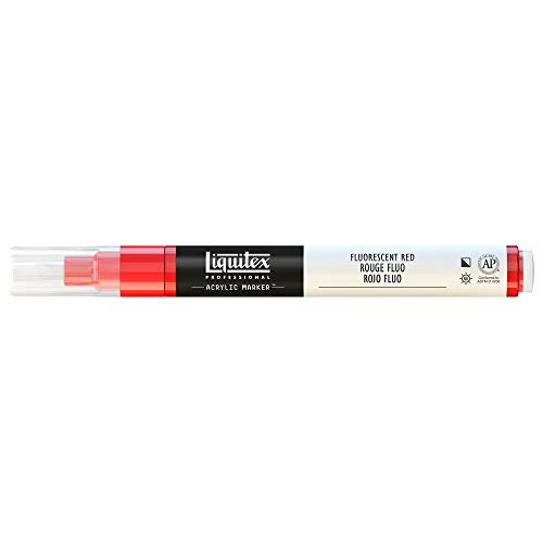 Liquitex Rotulador de Pintura acrílica, Punta Fina, Rojo Fluorescente, 2 mm