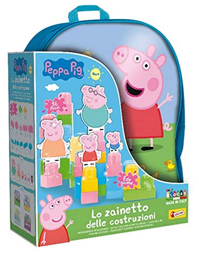 Lisciani - Mochila con construcciones de Peppa Pig para bébés - Juego educativo para niños a partir de 1 año