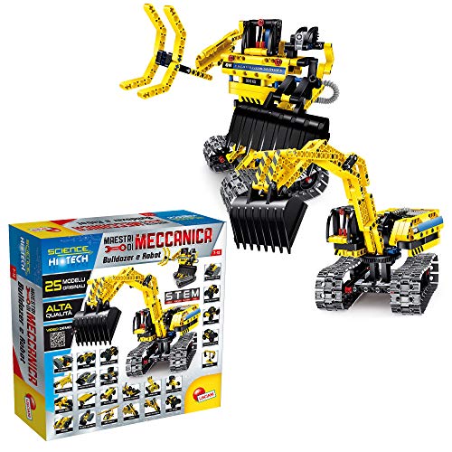 Liscianigiochi- Ciencia Hi Tech Maestri de Mecánica Bulldozer y Robot, Multicolor (68548)