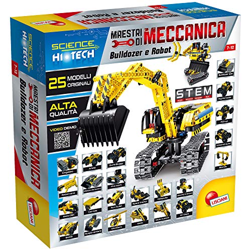 Liscianigiochi- Ciencia Hi Tech Maestri de Mecánica Bulldozer y Robot, Multicolor (68548)