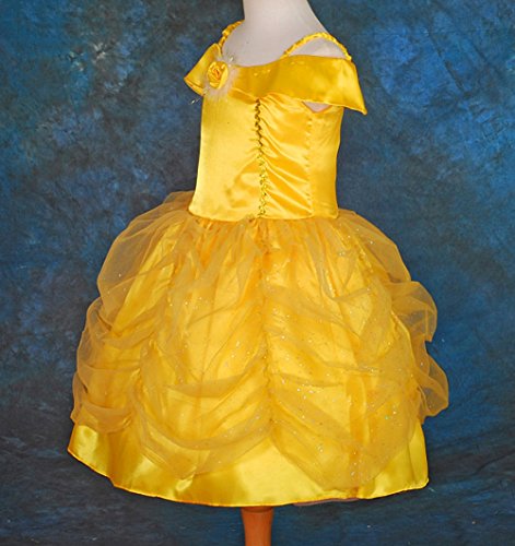 Lito Angels Disfraz Belle de la Bella y la Bestia Vestido de Princesa Amarillo para Niñas Pequeños Talla 2 a 3 Años, estilo A