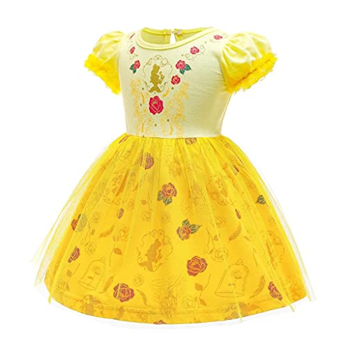 Lito Angels Disfraz de Princesa Belle Vestido Bella y la Bestia para Bebe Niña, Talla 12-18 meses, Amarillo