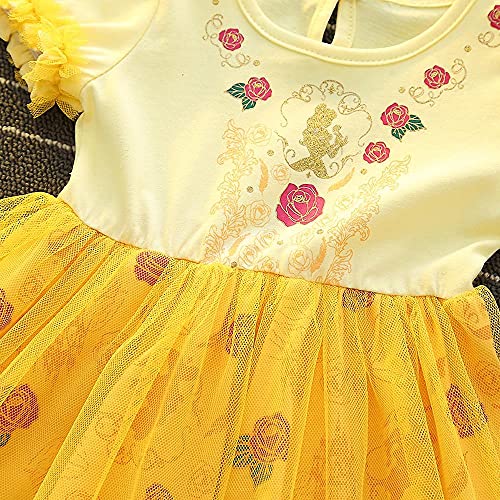 Lito Angels Disfraz de Princesa Belle Vestido Bella y la Bestia para Bebe Niña, Talla 12-18 meses, Amarillo