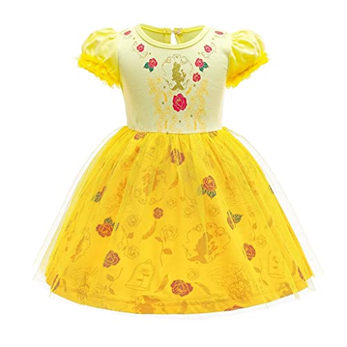 Lito Angels Disfraz de Princesa Belle Vestido Bella y la Bestia para Bebe Niña, Talla 12-18 meses, Amarillo