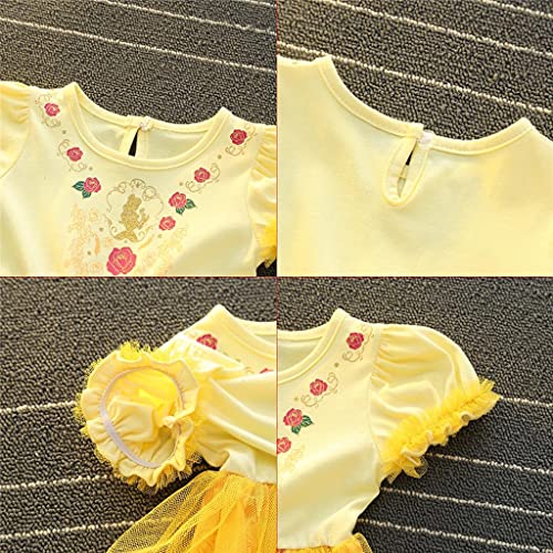 Lito Angels Disfraz de Princesa Belle Vestido Bella y la Bestia para Bebe Niña, Talla 12-18 meses, Amarillo