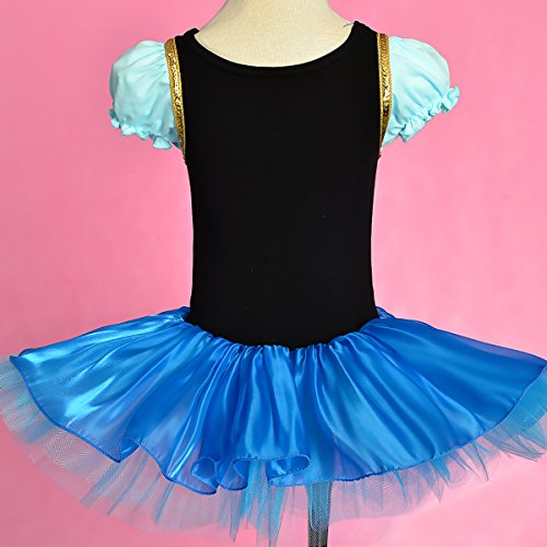 Lito Angels Disfraz Tutu de Princesa Anna para Niñas, Reino del Hielo Bailarina de Ballet Vestido de Danza Maillot de Baile con Falda, Talla 6 7 Años, Azul