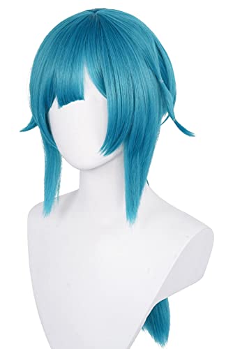 Little Jinx azul trenza larga peluca natural juego de pelo Cosplay accesorios estilo con flequillo coletas laterales mujeres adultas Halloween vacaciones fiesta joven mascarada