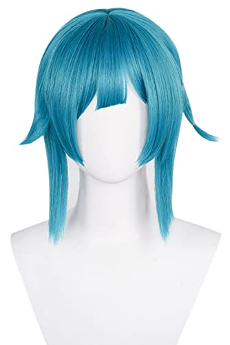 Little Jinx azul trenza larga peluca natural juego de pelo Cosplay accesorios estilo con flequillo coletas laterales mujeres adultas Halloween vacaciones fiesta joven mascarada