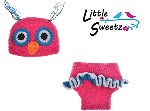 Little Sweetz ** Disfraz de recién nacido para fotografía, hecho con amor, diseño de ganchillo (búho dulce).