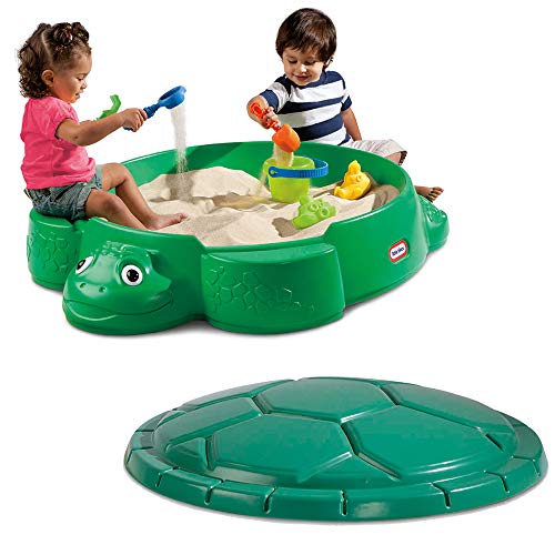 Little Tikes Arenero de Tortuga para el Jardín- Seguro y Portátil, Funciona como Caja de Almacenamiento para Exteriores. Estimula la Creatividad. Juguete para el Jardín para Niños a Partir de 12 Meses